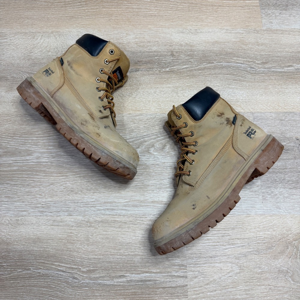 Timberland PRO Mens 65016 Direct Attach 6in Steel Toe Work Boots Wheat Size 11M